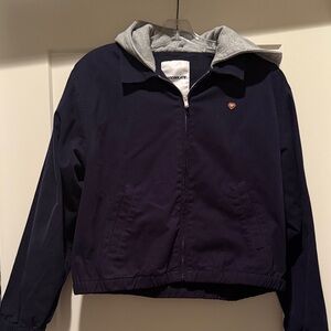 Chocolate Navy and Gray Hooded Jacket